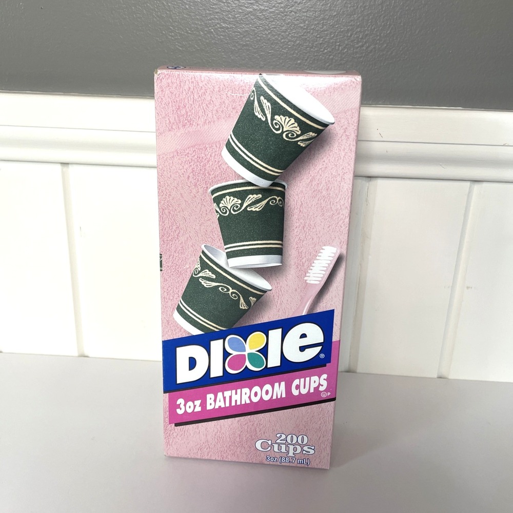 Vintage Dixie 3 oz. Cups Neoclassical Design 144 Count Out of 200 Bathroom 2003